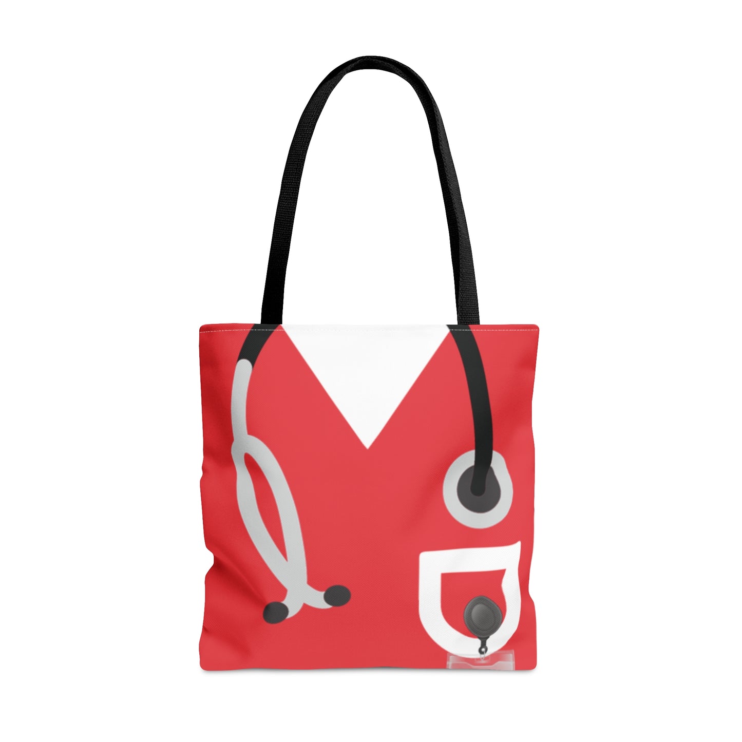 Scrub top w/ badge tote (Red)